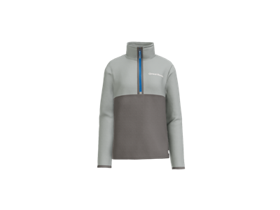 Cotopaxi Women’s Amado 1/2-Zip Fleece-Smoke/Cinder-White Logo