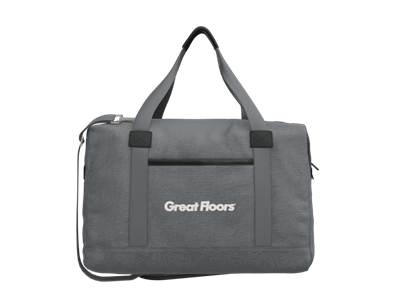 Port Authority Washed Canvas Duffel-Gray-White Logo