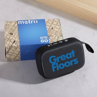 Metro Mini Wireless Speaker - Black - Blue Logo