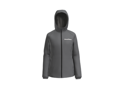 Port Authority Women's Essential Rain Jacket-Graphite-White Logo