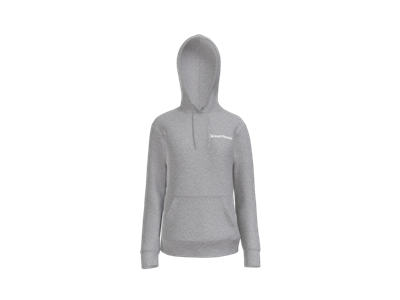 Port & Co Women's Core Fleece Pullover Hooded Sweatshirt-Athletic Heather-White logo