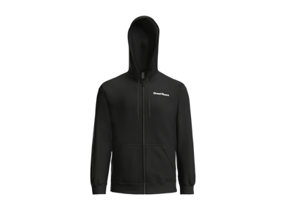 Gildan Fleece Full-Zip Hooded Sweatshirt-Black-White Logo