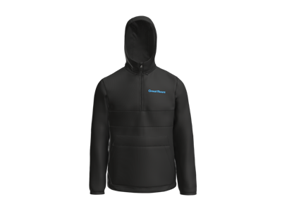 Sport-Tek Zipped Pocket Anorak-Black-Blue Logo