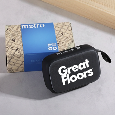 Metro Mini Wireless Speaker - Black - White Logo