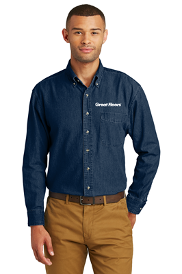 Port & Company® Men's Long Sleeve Value Denim Shirt (SP10)
