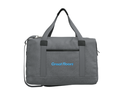 Port Authority Washed Canvas Duffel-Gray-Blue Logo