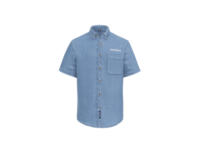 Port & Co™ Short Sleeve Value Denim Shirt-Faded Blue