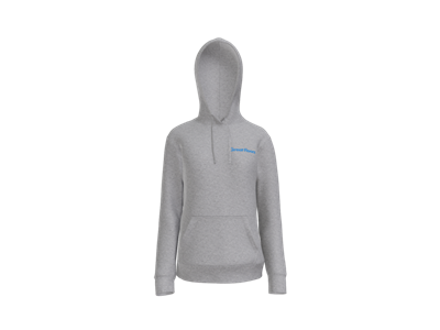 Port & Co Women's Core Fleece Pullover Hooded Sweatshirt-Athletic Heather-Blue logo