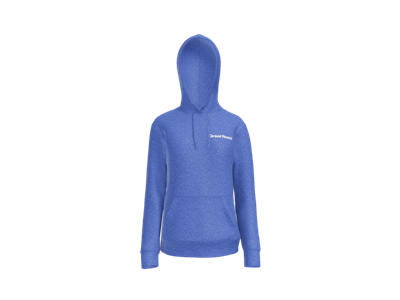 Port & Co Women's Core Fleece Pullover Hooded Sweatshirt-Royal Blue-White logo