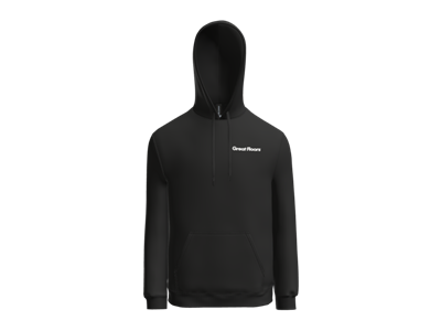 Gildan Softstyle Midweight Pullover Hooded Sweatshirt-Black-White Logo