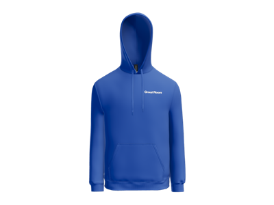Gildan Softstyle Midweight Pullover Hooded Sweatshirt-Royal Blue-White Logo