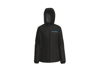 Port Authority Women's Essential Rain Jacket-Black-Blue Logo